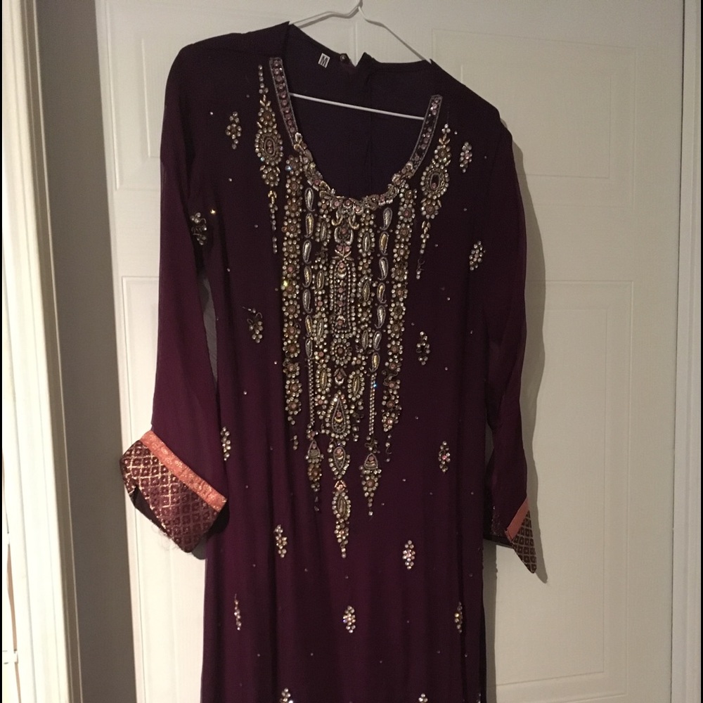Purple Chiffon Salwar Dress